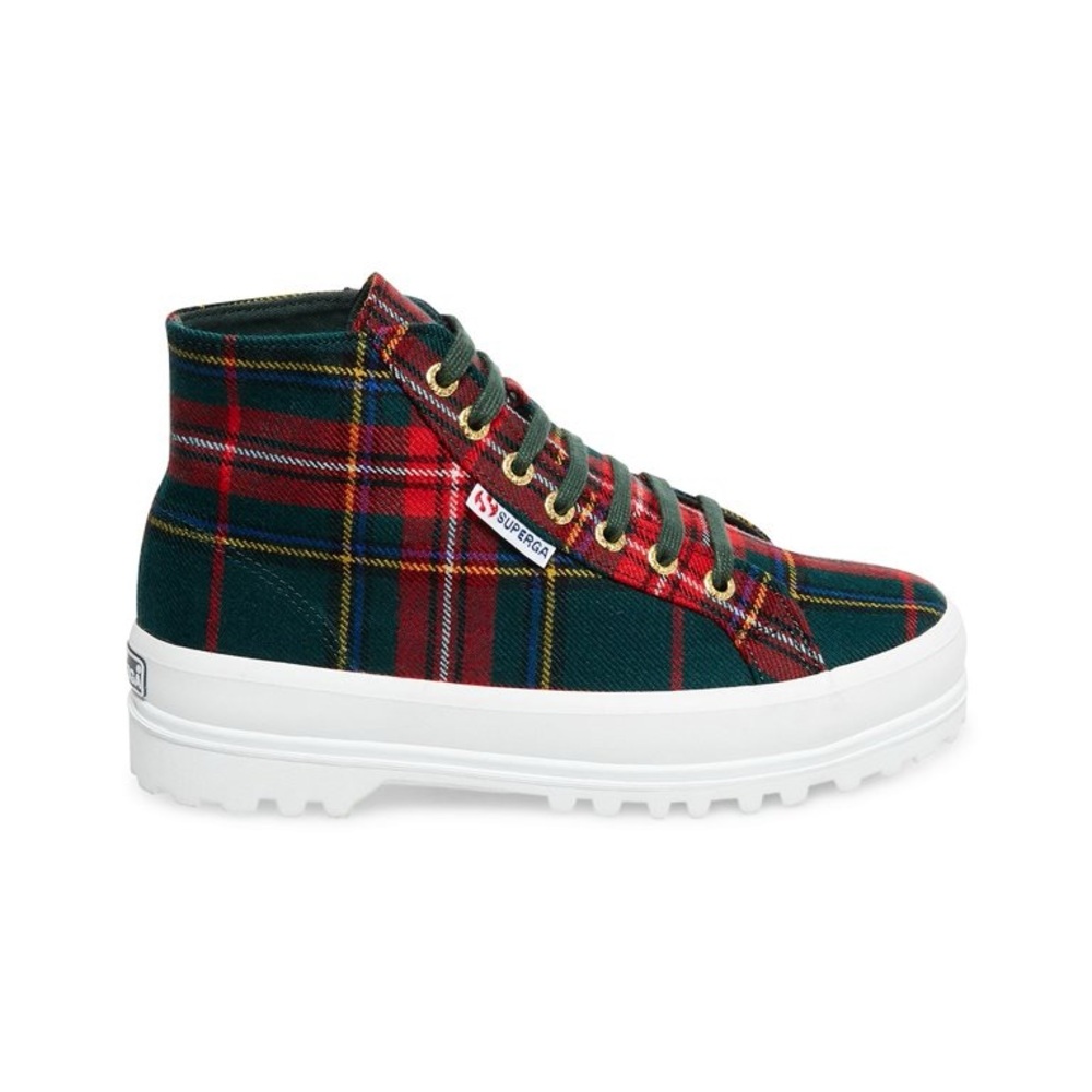 SUPERGA Green Tartan High Tops